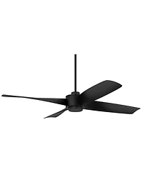 56" Casa Vieja Modern Industrial Outdoor Ceiling Fan with Remote Control Black Damp Rated for Patio Exterior House Home Porch