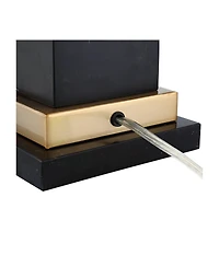Barnes and Ivy Georgetown Traditional Desk Lamp 28 1/2" Tall Warm Brass with Usb Charging Port Black Shade for Bedroom Living Room Bedside Office