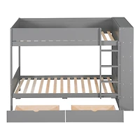 Streamdale Twin Over Bunk Bed With 2 Drawers And Multilayer Cabinet