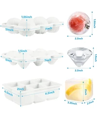 Cowin Large Ice Cube Tray Silicone Mold Food Grade 3 Pack
