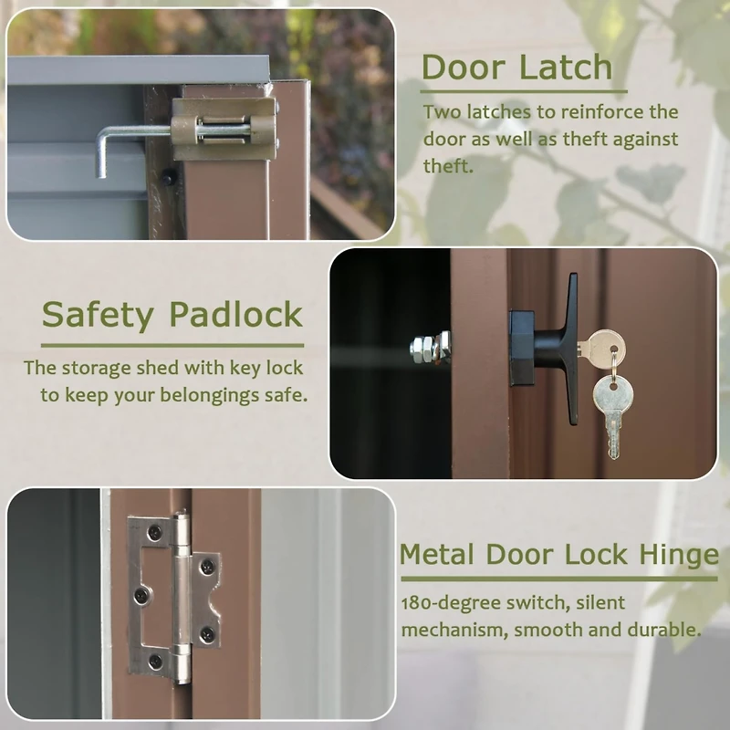 Streamdale Furniture Rustproof Waterproof Metal Storage Shed Wind & Rain Resistant, Durable & Ventilated