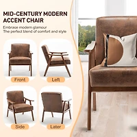 Streamdale Mid-Century Velvet & Wood Accent Chair for Comfort and Style