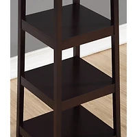 Coat Rack w/ 3-Tier Storage Shelves in Espresso Finish