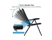 Slickblue Set of 4 Patio Folding Chairs with Adjustable Backrest