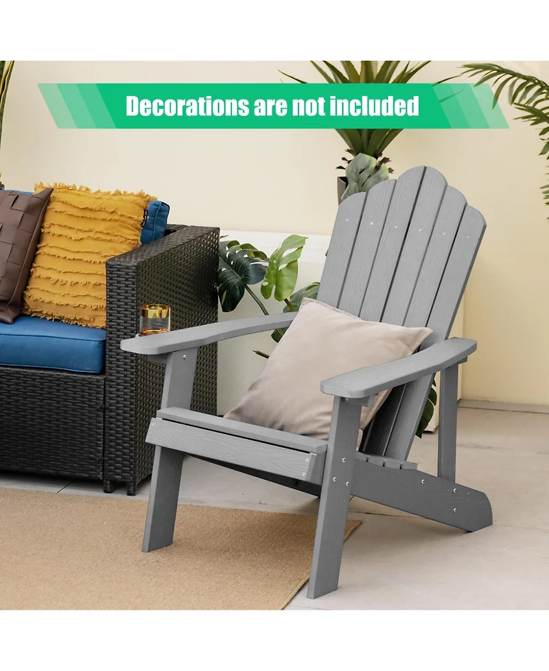 Slickblue Weather Resistant Hips Outdoor Adirondack Chair with Cup Holder