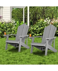Slickblue Weather Resistant Hips Outdoor Adirondack Chair with Cup Holder