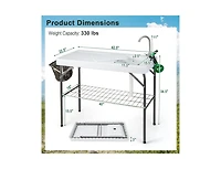 Slickblue Portable Camping Fish Cleaning Table with Grid Rack and Faucet