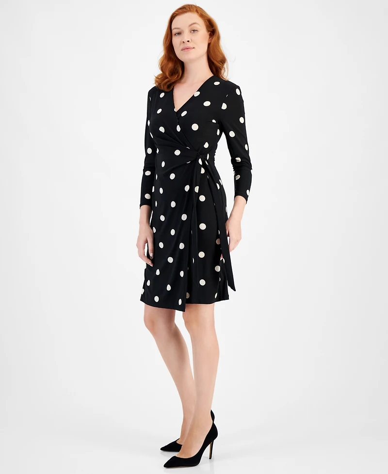 Anne Klein Petite Classic 3/4-Sleeve Wrap Dress