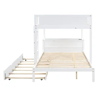 Streamdale Full/Full Bunk Bed with Trundle, Desk, and Storage
