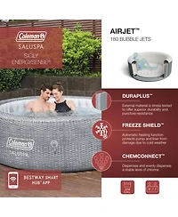 Coleman Sicily AirJet Round Inflatable Hot Tub with EnergySense Cover, Grey