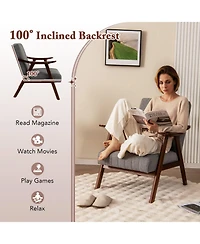 Modern Accent Chair Leisure Armchair with Felt Pads-Grey