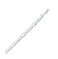 Simona Sterling Silver 5.8mm Figaro Chain -Rohdium Plated