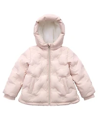 Rokka&Rolla Toddler Girls Fleece Lined Heart Puffer Jacket 2T-5T