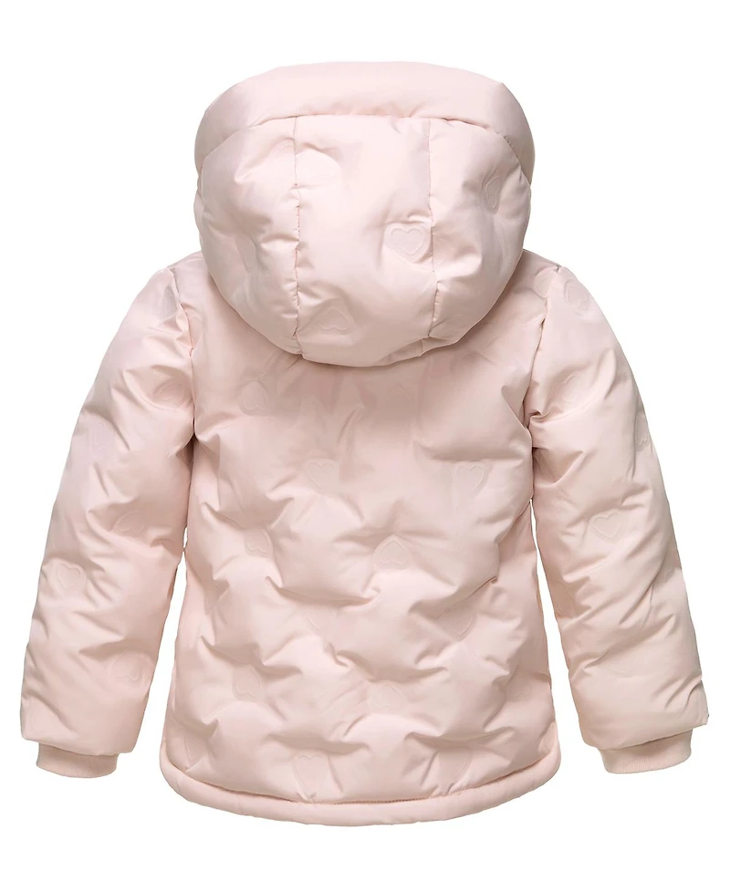 Rokka&Rolla Toddler Girls Fleece Lined Heart Puffer Jacket 2T-5T