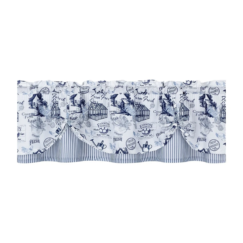 Kate Aurora Rooster Toile Complete 3 Pc Cafe Kitchen Curtain Tier And Valance Set