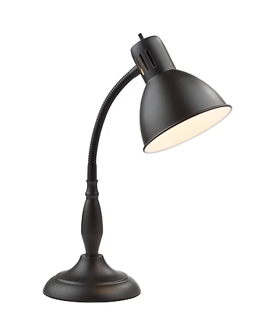 360 Lighting Breck Desk Table Lamp 17" High Dark Bronze Metal Adjustable Gooseneck Arm for Bedroom Bedside Nightstand Office Kids Family House Ho