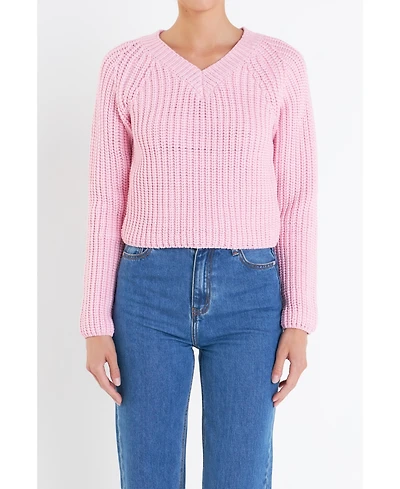 English Factory Women's V-neck Knit Sweater