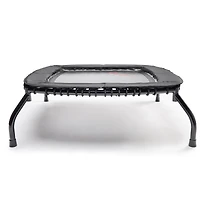 Sunny Health & Fitness Springless Mini Trampoline – Premium Adjustable Bungee-Style Indoor/Outdoor Exercise Rebounder for Quieter and Safer Wo