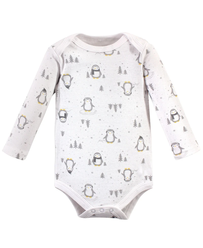 Hudson Baby Boys Cotton Long-Sleeve Bodysuits 5pk
