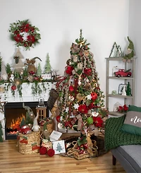 Northlight 55" Red Classic Truck with Tree Christmas Garland
