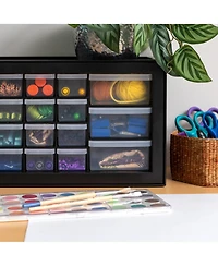 Iris Usa 2 Pack 26 Drawer Parts Cabinet Teacher Toolbox Organizer for Classroom, Screw, Hardware Storage Organizer, Small Parts, Black