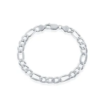 Simona Sterling Silver 7.5mm Figaro Chain - Rhodium Plated