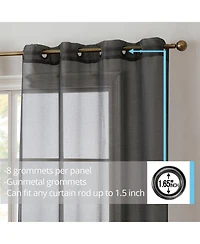 Hlc.me 2 Piece Semi Sheer Voile Window Curtain Drapes Grommet Panels for Bedroom