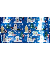 Black Paper Party Blue Carolers Foil Gift Wrap