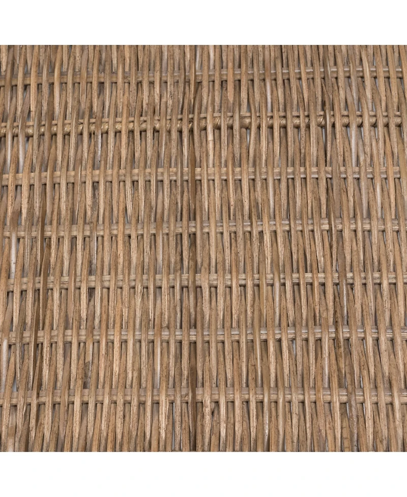 Jonathan Y Scalloped Southwestern Cottage Hand-Woven Rattan Tray with Handles