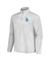 Tommy Bahama Men's Gray Los Angeles Dodgers Delray Frond IslandZone Half-Zip Jacket