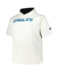 Fanatics Men's Jalen Hurts Cream Philadelphia Eagles Big Tall Short Sleeve Hoodie T-Shirt