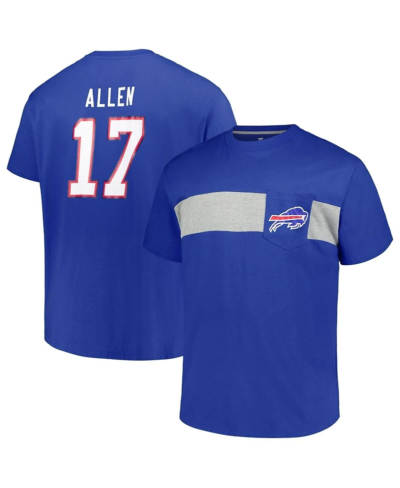 Fanatics Men's Josh Allen Royal Buffalo Bills Big Tall T-Shirt