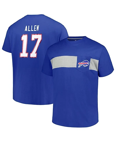 Fanatics Men's Josh Allen Royal Buffalo Bills Big Tall T-Shirt