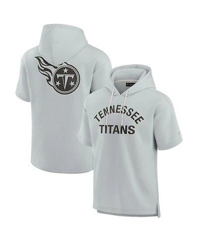 Fanatics Men's and Women's Gray Tennessee Titans Elements Super Soft Fleece Short Sleeve Pullover Hoodie