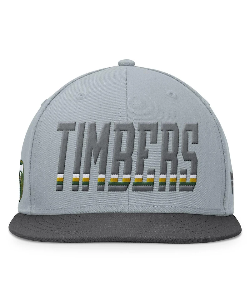 Fanatics Men's Gray Portland Timbers Smoke Snapback Hat
