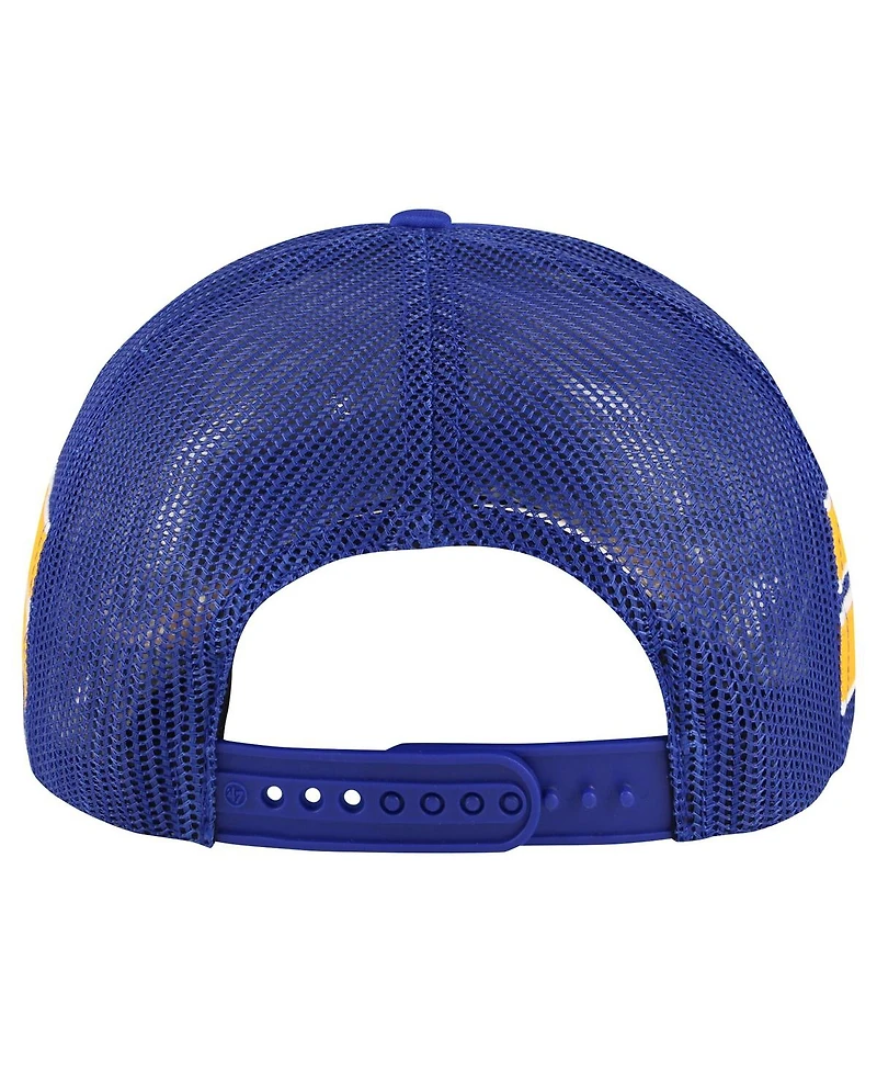 '47 Brand Men's Royal Buffalo Sabres Sideband Stripes Trucker Snapback Hat