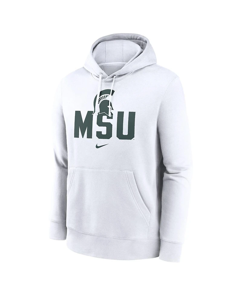 Nike Men's White Michigan State Spartans Primetime Club Fleece Pullover Hoodie