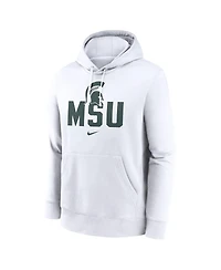 Nike Men's White Michigan State Spartans Primetime Club Fleece Pullover Hoodie