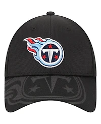 New Era Men's Black Tennessee Titans Top Visor 9FORTY Adjustable Hat