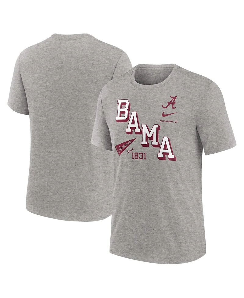 Nike Men's Heather Gray Alabama Crimson Tide Blitz Roll Call Tri-Blend T-Shirt