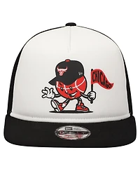 New Era Big Boys and Girls White/Black Chicago Bulls Court Sport Mascot 9FIFTY Snapback Hat
