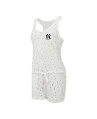 Concepts Sport Women's Cream New York Yankees Gardner Hacci Knit Romper