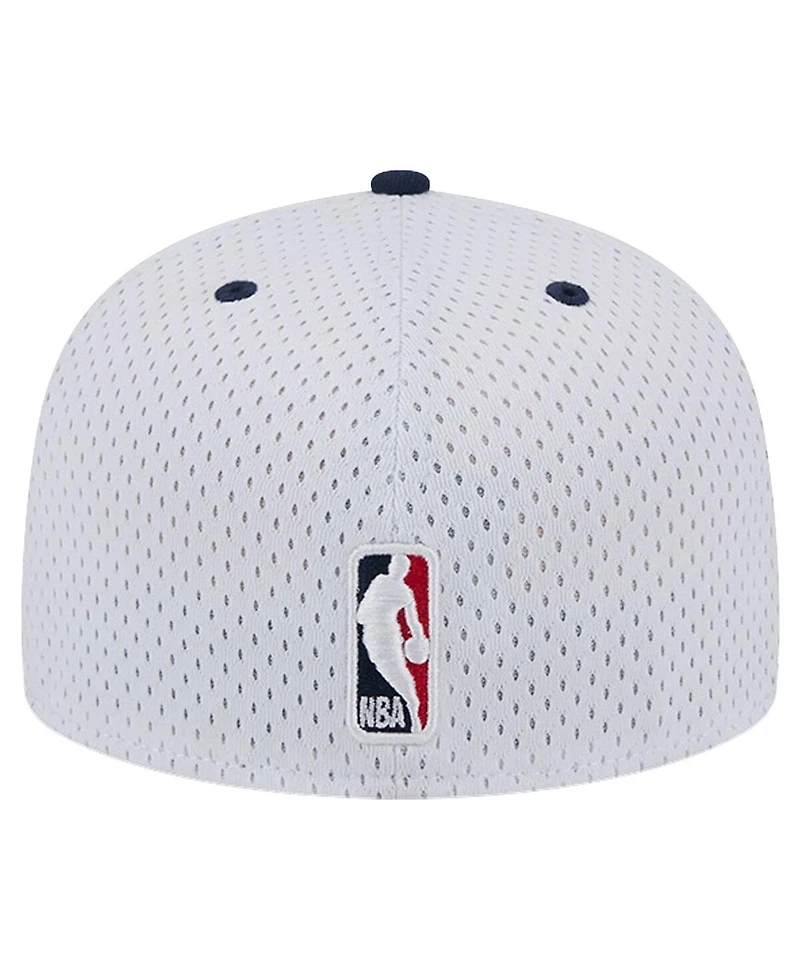 New Era Men's White/Navy Washington Wizards Throwback 2Tone 59FIFTY Fitted Hat