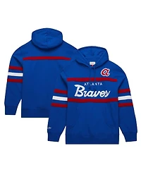 Mitchell & Ness Royal Atlanta Braves Head Coach Pullover Hoodie