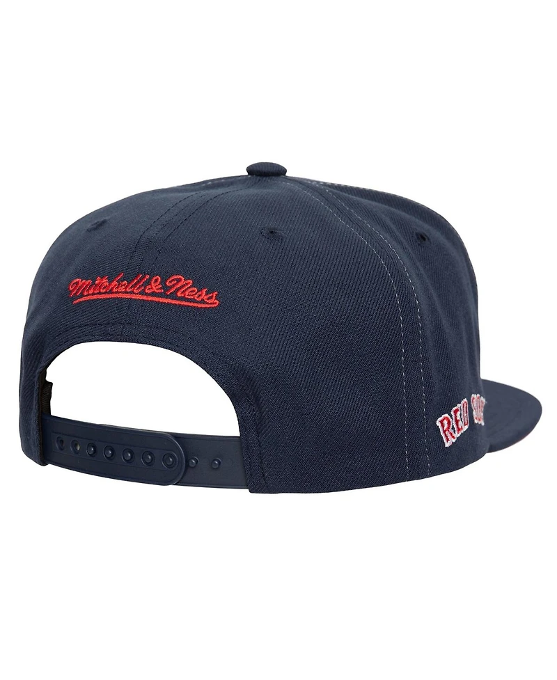 Mitchell & Ness Men's Navy Boston Red Sox Full Frontal Snapback Hat