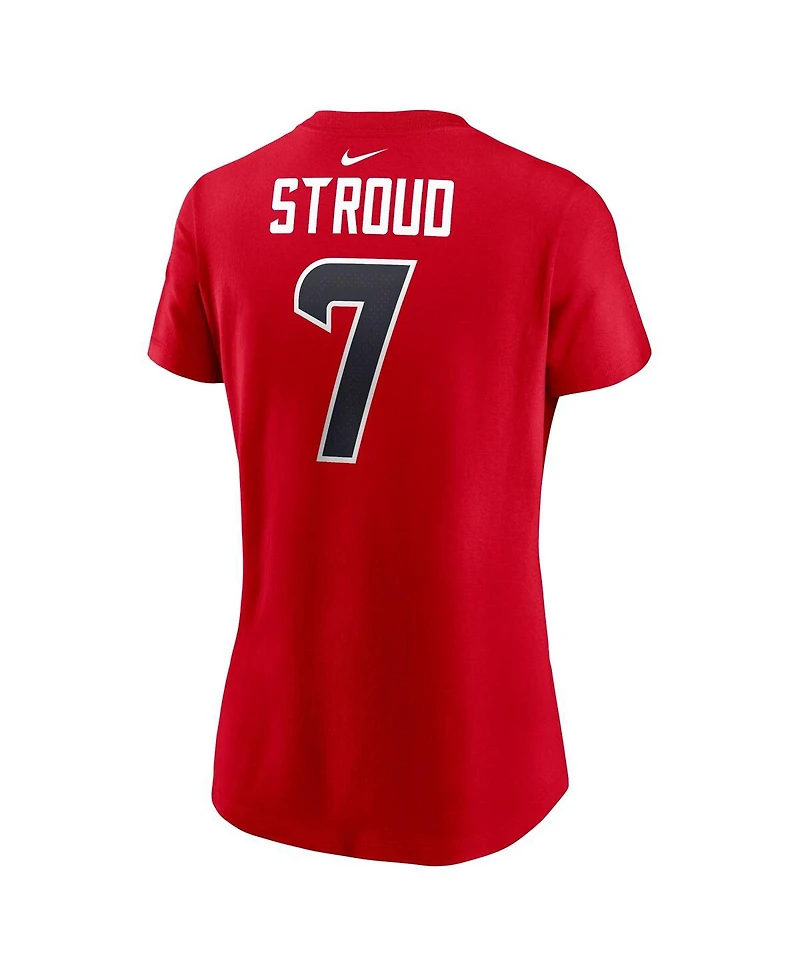 Nike Women's C.j. Stroud Red Houston Texans Player Name Number T-Shirt