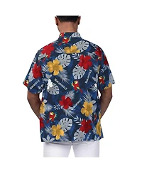 Margaritaville Men's Navy Atlanta Braves Island Life Floral Party Button-Up Shirt