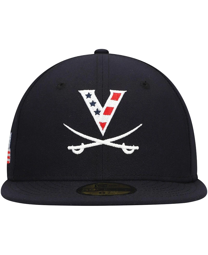 New Era Men's Navy Virginia Cavaliers Red, White Hoo 59FIFTY Fitted Hat