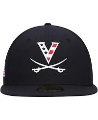 New Era Men's Navy Virginia Cavaliers Red, White Hoo 59FIFTY Fitted Hat