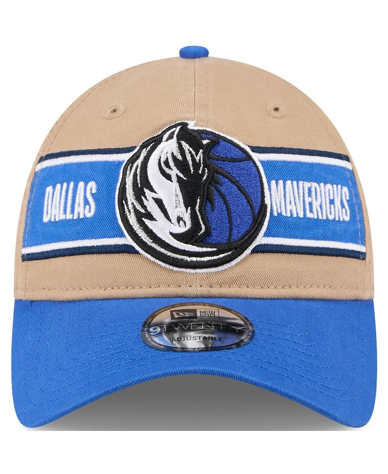 New Era Men's Tan/Blue Dallas Mavericks 2024 Nba Draft 9TWENTY Adjustable Hat